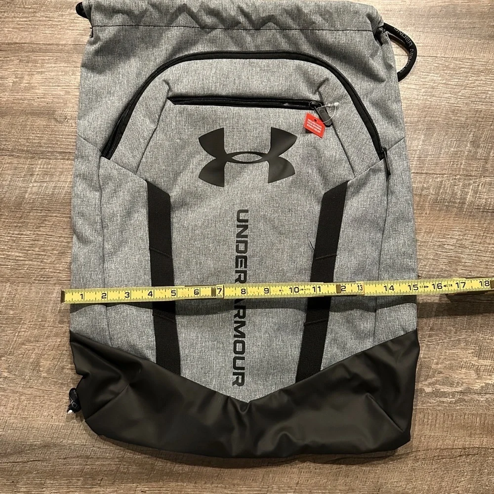 Under Armour Black and Gray Backpack cinch sack duffle bag